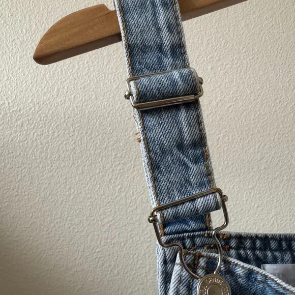 ZARA Girls Denim Overall Dress Light Wash Size 8 Pinafore Jumper Classic Button - Picture 9 of 15